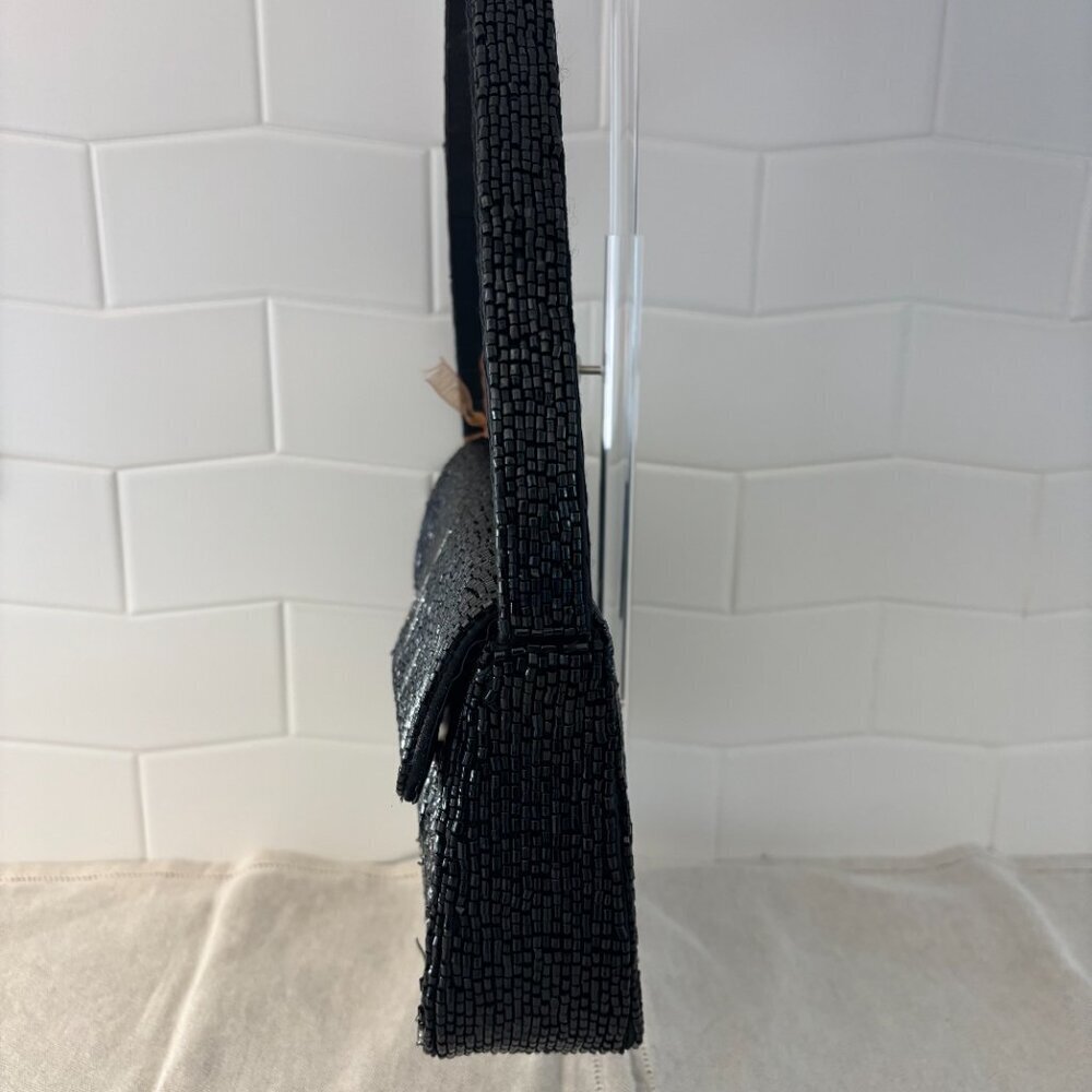 Made in India City Skyline Beaded Bundle - Shoulder Bag and Wristlet - Black - Picture 4 of 16